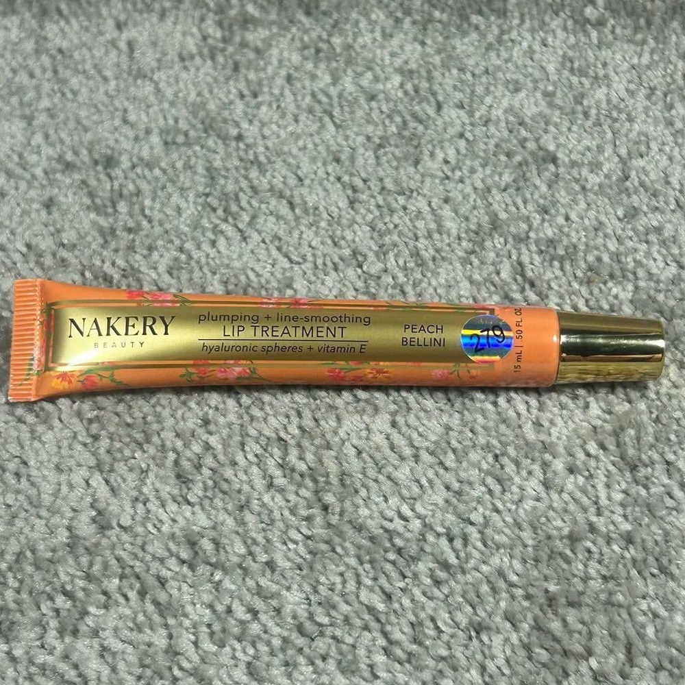 Nakery Beauty Lip Treatment Peach Bellini Plumping Line-Smoothing Unisex 0.5oz